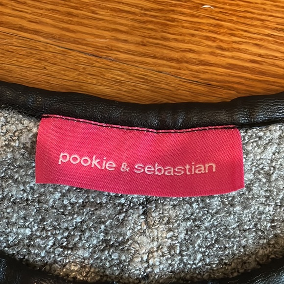 Pookie and Sebastian 3 toned sweater with leather zipper - size large - Picture 2 of 3
